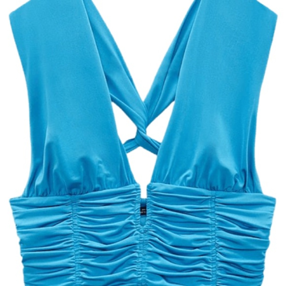 Zara Ruched Draped Crop Top